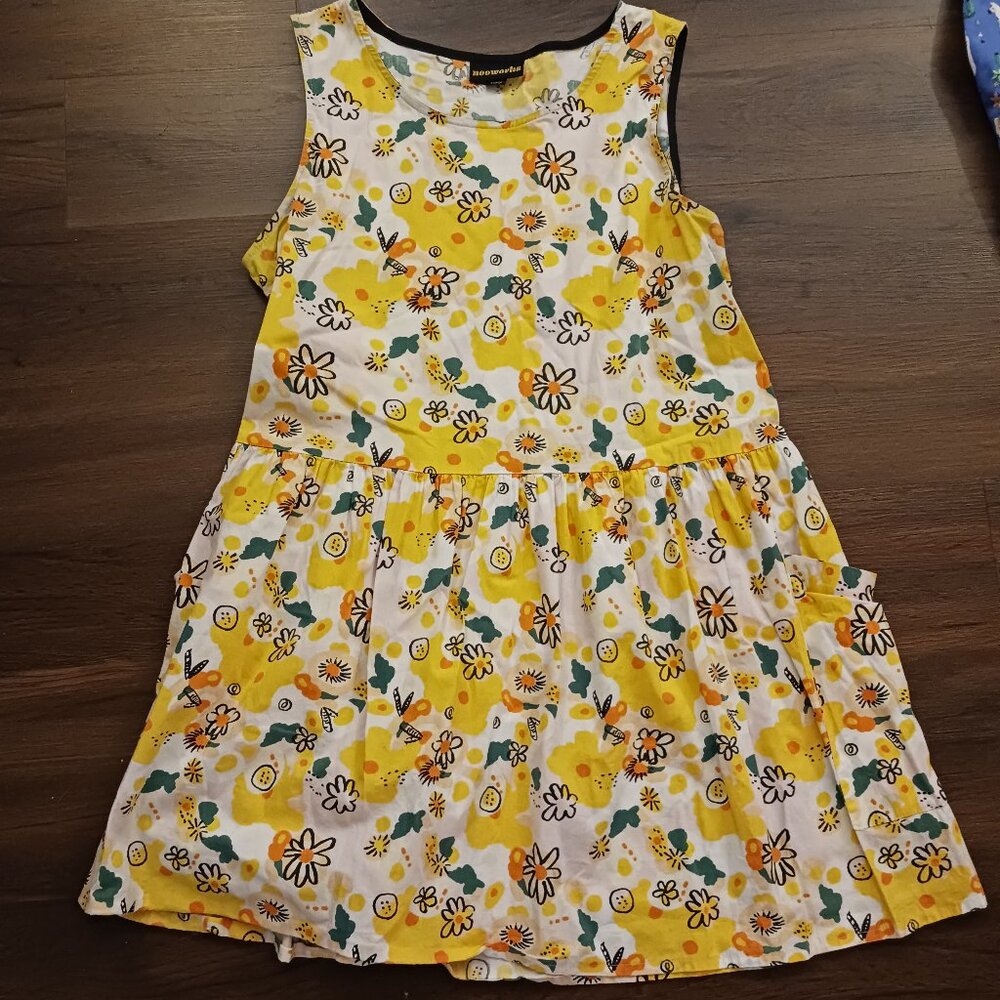 RARE NOOWORKS VITTORIA DAISY PRINT BIG POCKET DRESS GUC XL - Picture 2 of 6